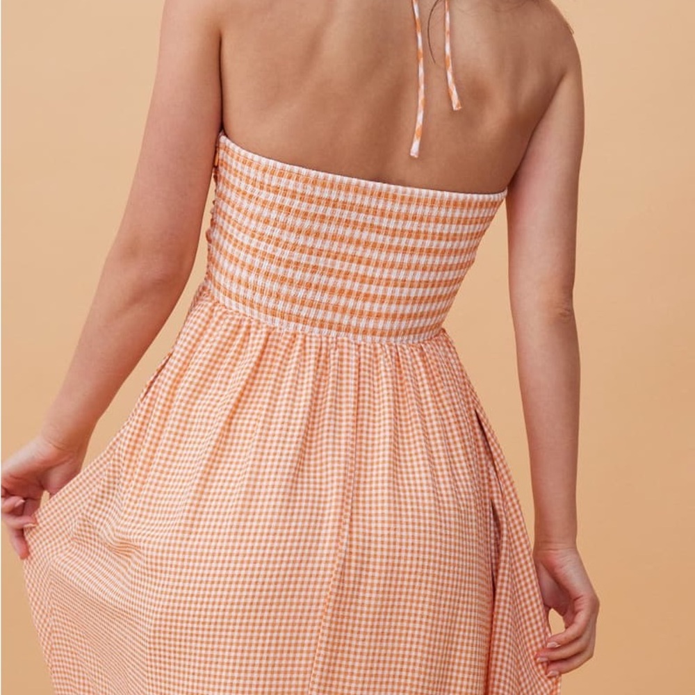 Love Bonito Orange Gingham Maxi Dress - Picture 4 of 5